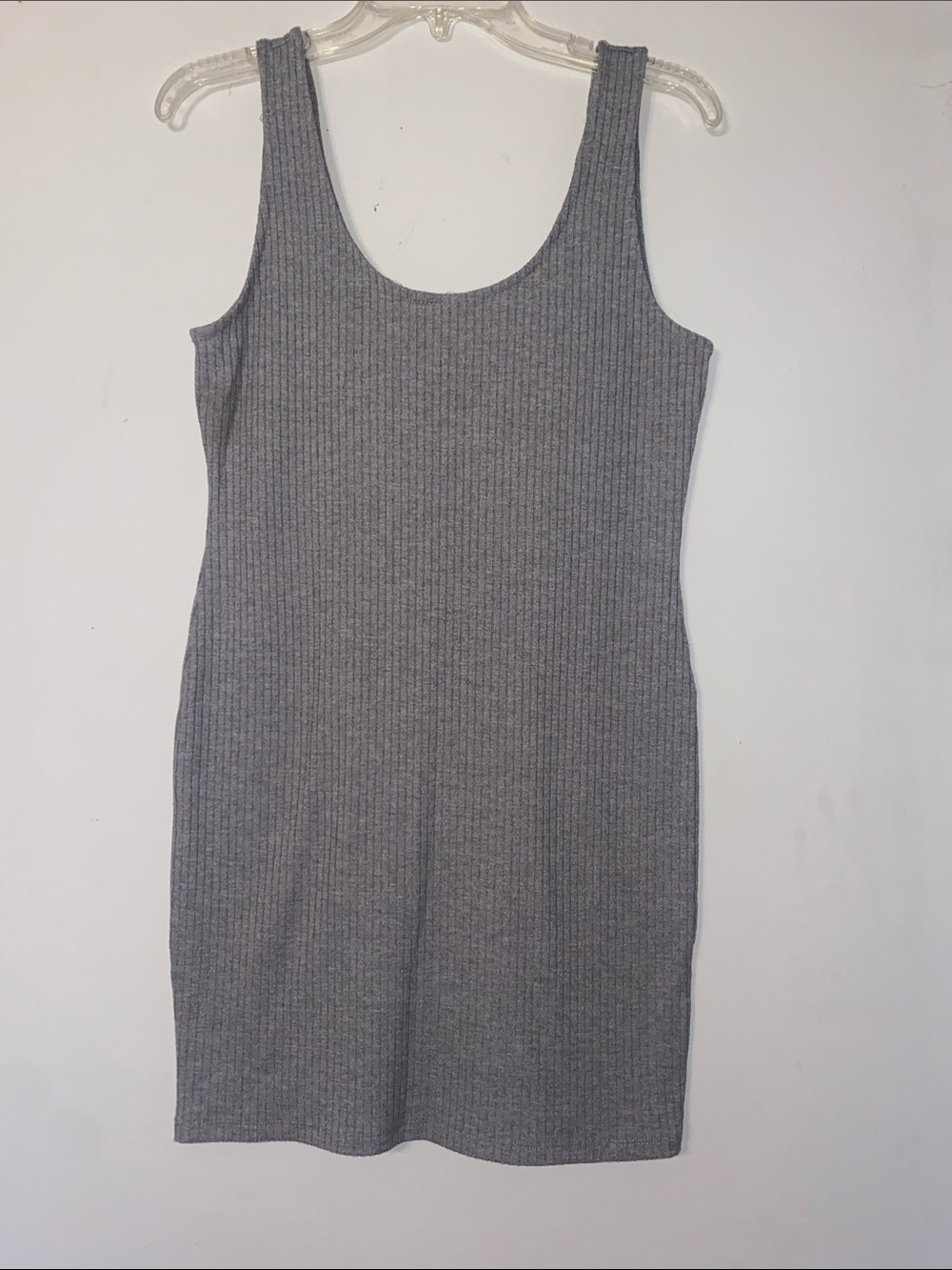 Forever 21 Ribbed Scoop Tank Mini Dress in Gray